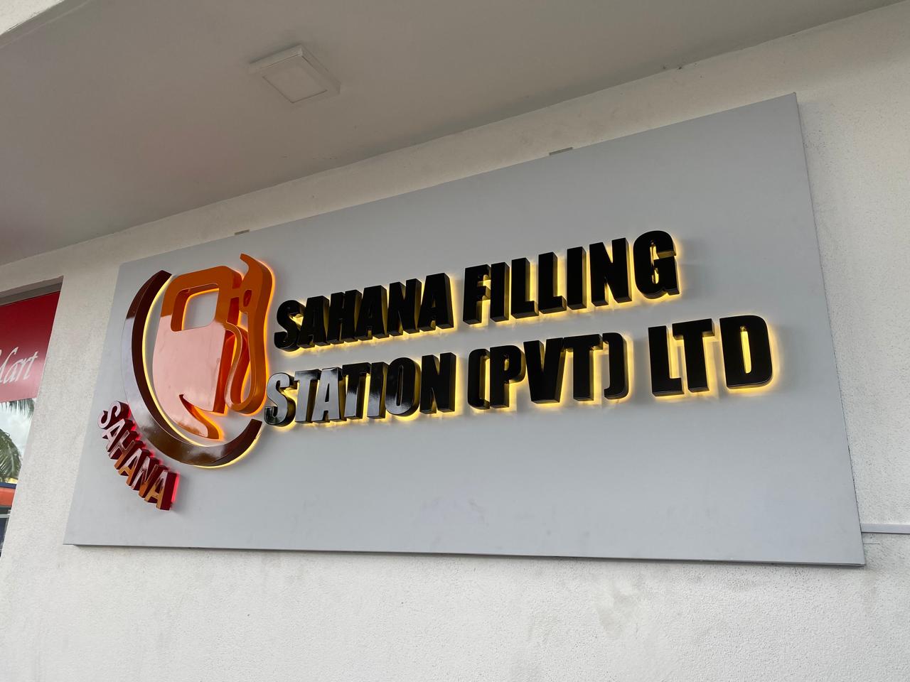 avd signs, Sahana Filling Station, ECO letter sign